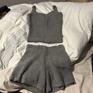 SKIMS cozy collection set in grey S/M